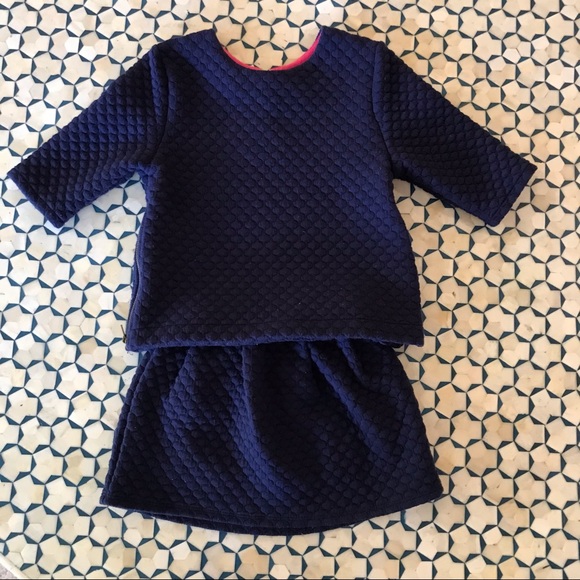 EGG by Susan Lazar Matching Quilted Navy Top/Skirt 5 - Picture 1 of 7